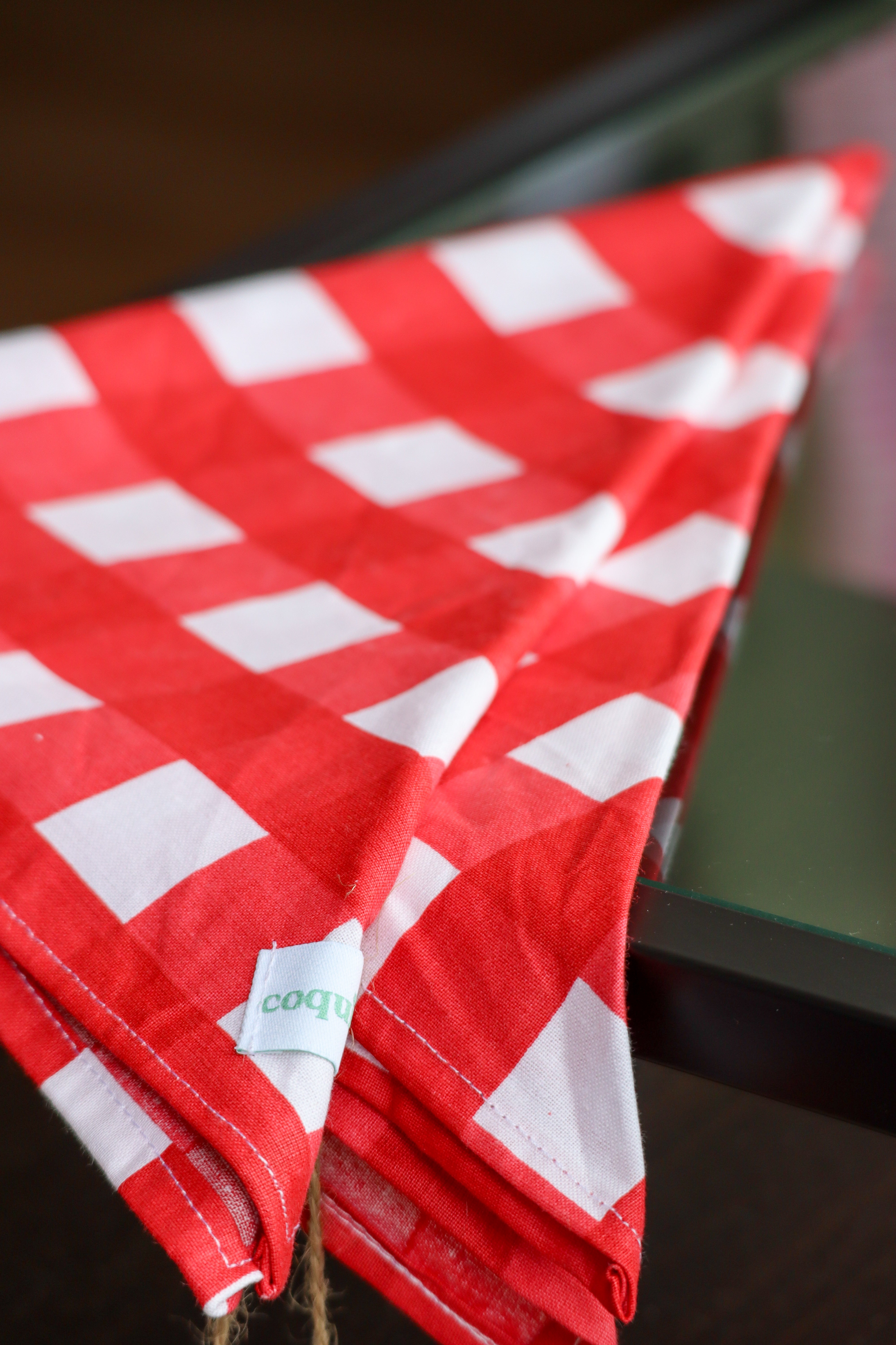 Foulard Vichy Rouge Coquilette – Chez Linette